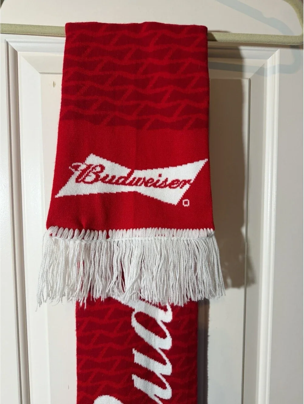 Budweiser FIFA World Cup Qatar 2022 Red Knit Scarf Soccer Promo 64 in